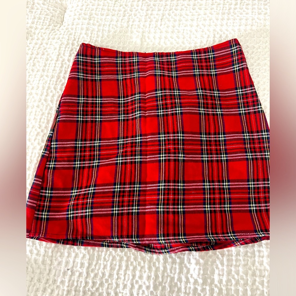 Pur Red Black Mini A-Line Skirt ladies women